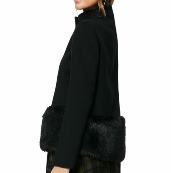 NWT RAMY BROOK ADDISON FAUX FUR HEM COAT SZ XS - Picture 2 of 5